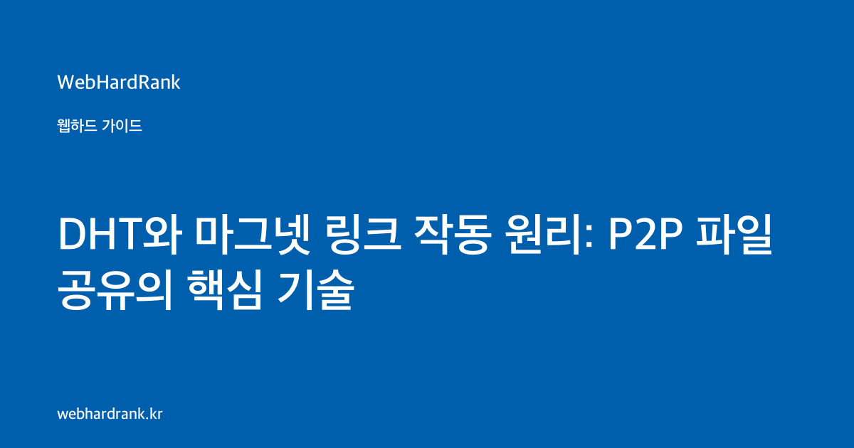 DHT와 마그넷 링크 작동 원리: P2P 파일 공유의 핵심 기술 — WebHardRank